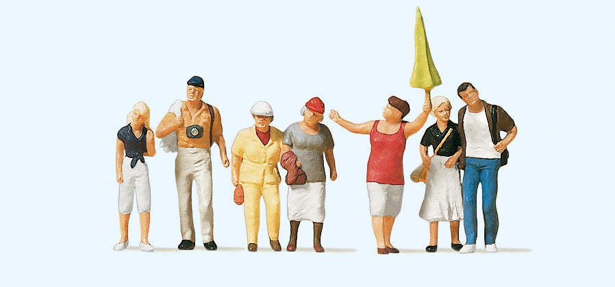 Preiser Tourists (6) with Guide Exclusive Figure Set PR10455