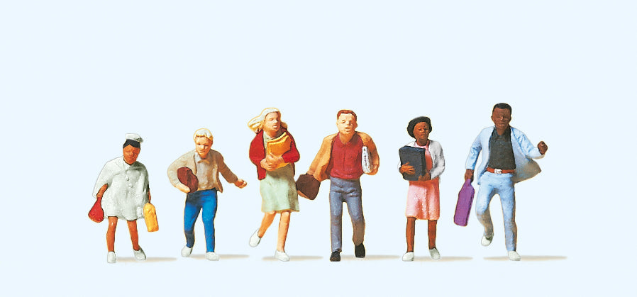 Preiser Schoolchildren on the Way Home (6) Exclusive Figure Set PR10476