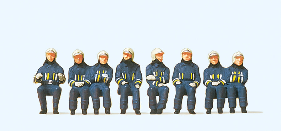 Preiser Seated Fire Crew (8) Exclusive Figure Set PR10483