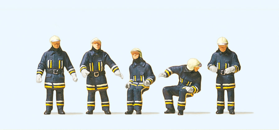 Preiser Firemen at the Fire Engine (5) Exclusive Figure Set PR10487