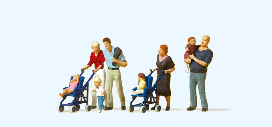 Preiser Young Families (8) Exclusive Figure Set PR10494