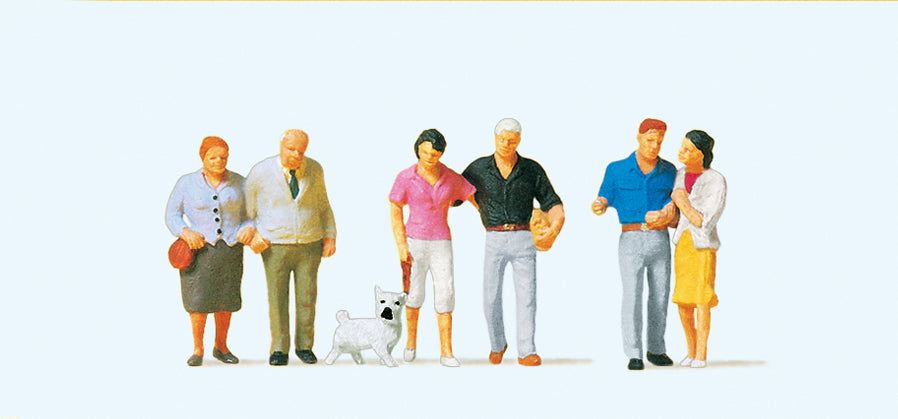 Preiser Couples (3x2) and Dog Exclusive Figure Set PR10527