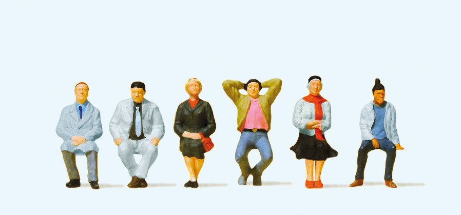 Preiser Seated Passengers (6) Exclusive Figure Set PR10537