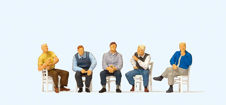Preiser Seated Men (5) Exclusive Figure Set PR10579