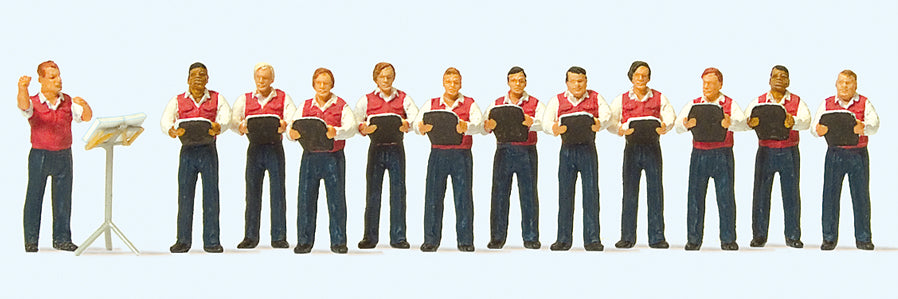 Preiser Male Choir (11) and Conductor Exclusive Figure Set PR10599