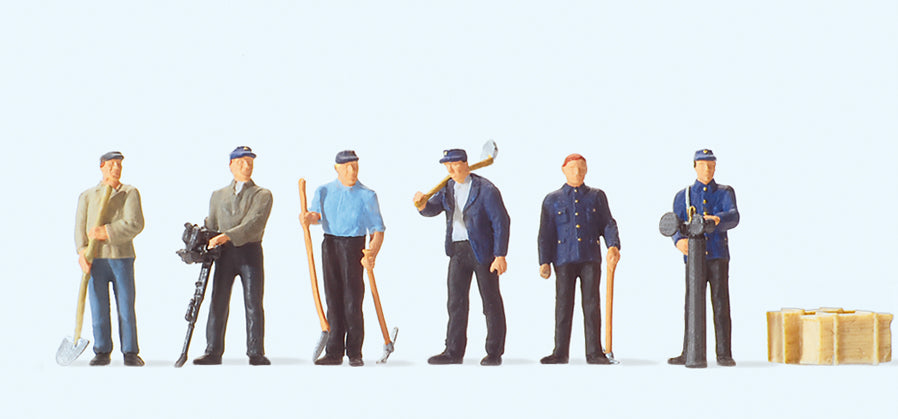 Preiser Standing Track Workers (6) Exclusive Figure Set PR10602