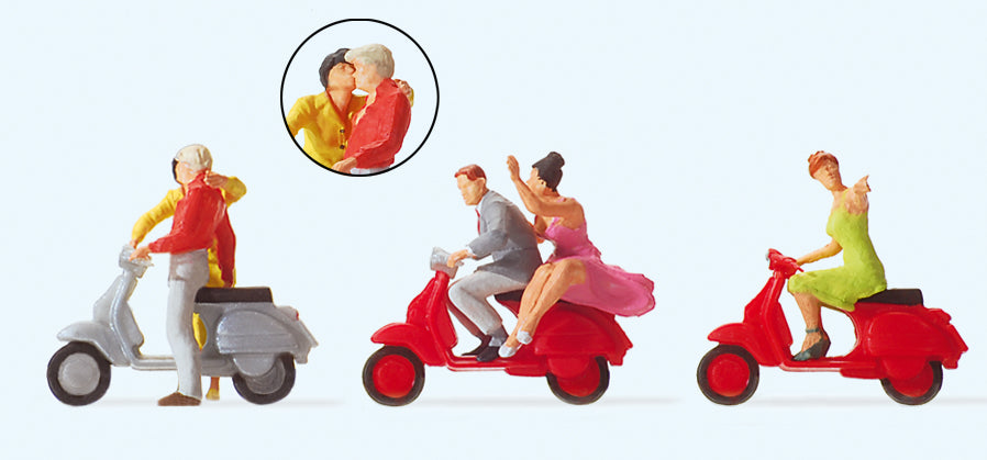 Preiser Vespa Riders (3) Exclusive Figure Set PR10607