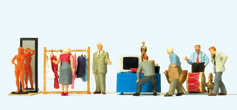 Preiser At the Flea Market Scene (6) Exclusive Figure Set PR10619