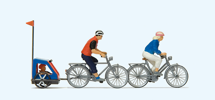 Preiser Family Bicycle Ride (3) Exclusive Figure Set PR10638
