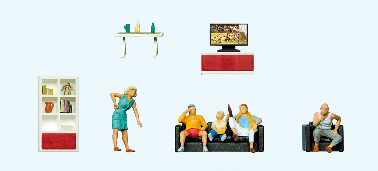 Preiser Living Room Scene (5) Exclusive Figure Set PR10649