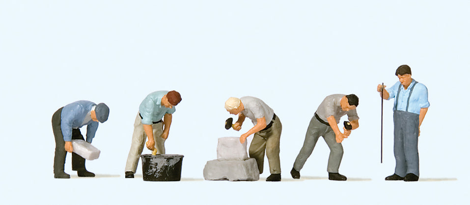 Preiser Working at the Quarrystone Wall (5) Exclusive Figure Set PR10669