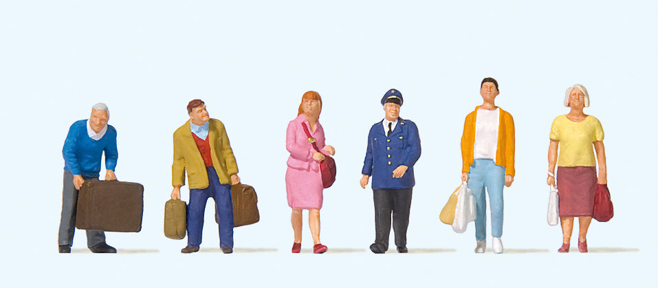 Preiser Travellers at the Platform (6) Exclusive Figure Set PR10710