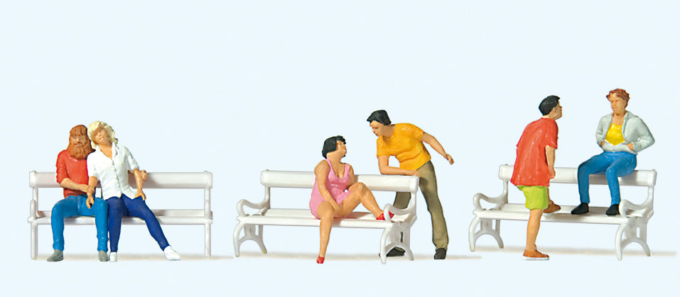 Preiser On the Park Bench (6) Exclusive Figure Set PR10739