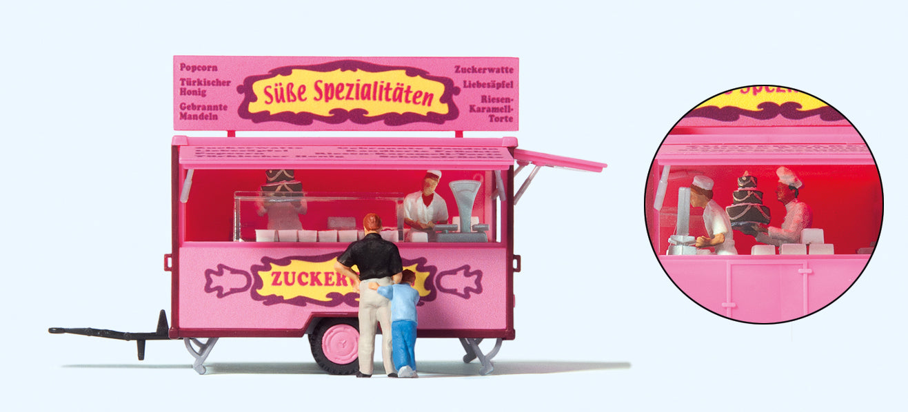 Preiser Sweets Sales Stand (3) Exclusive Figure Set PR10748