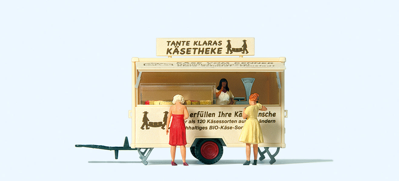 Preiser Cheese Sales Stand (3) Exclusive Figure Set PR10750
