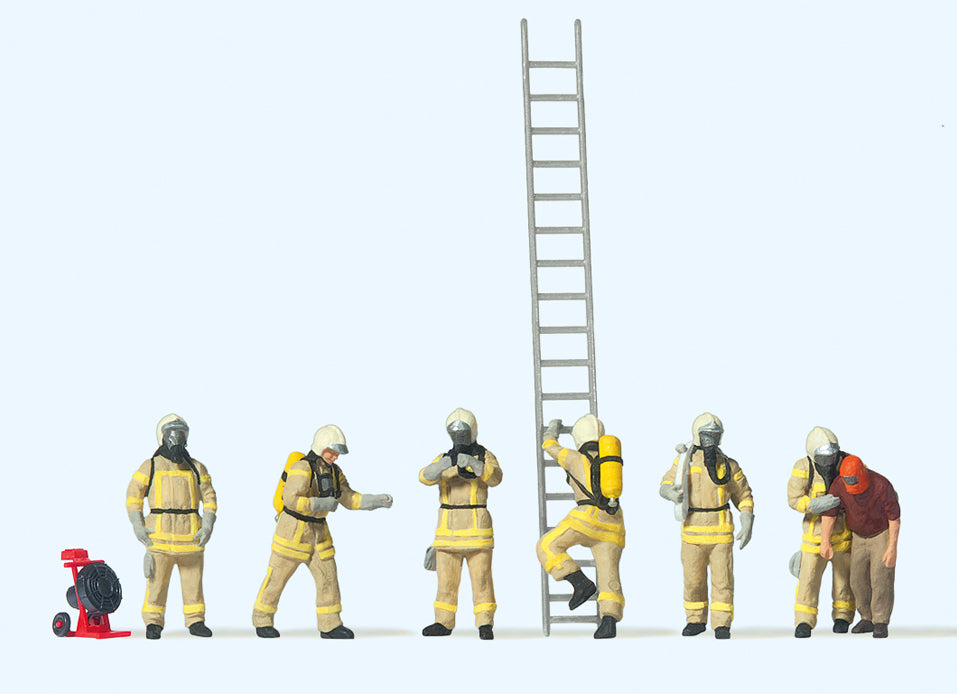 Preiser Firemen in Breathing Apparatus (6) Exclusive Figure Set PR10774