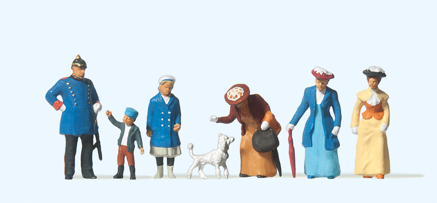 Preiser Passers By & Policeman 1900 (6) Exclusive Figure Set PR12131