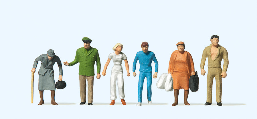 Preiser Passers By (5) and Policeman Standard Figure Set PR14023