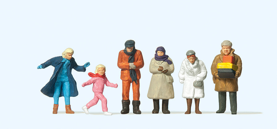 Preiser Passers By Winter Clothing (6) Standard Figure Set PR14037
