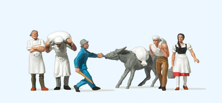 Preiser At the Mill (5) Standard Figure Set PR14129