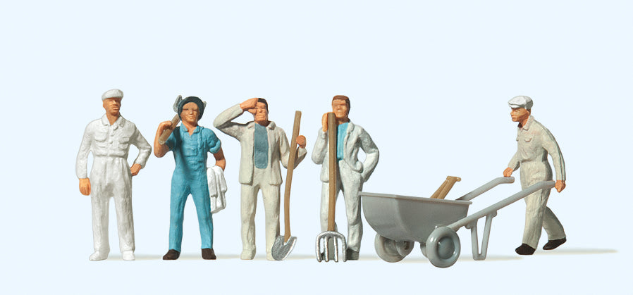 Preiser Building Workers (5) and Accessories Standard Figure Set PR14144