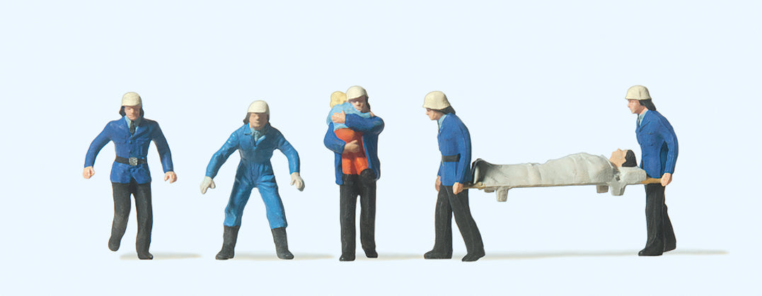 Preiser Firemen (6) Standard Figure Set PR14202