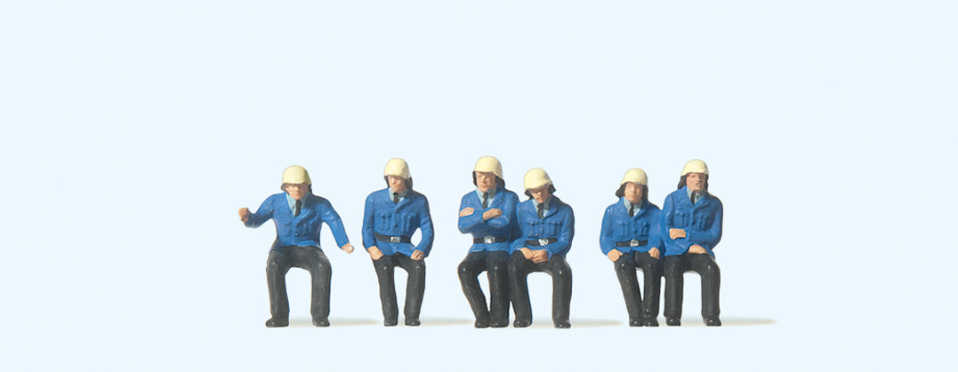 Preiser Seated Firemen (6) Standard Figure Set PR14207