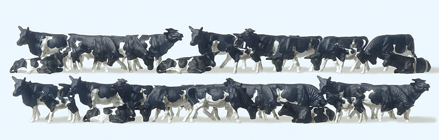 Preiser Black/White Cows (30) Standard Figure Set PR14408