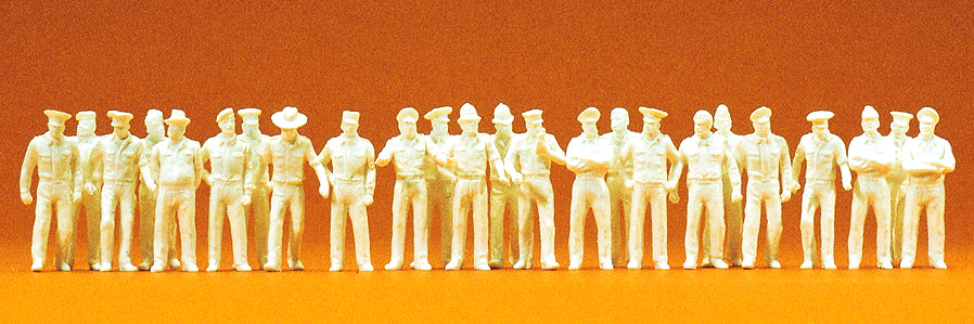 Preiser People in Summer Uniform (24) Unpainted Figures PR16345