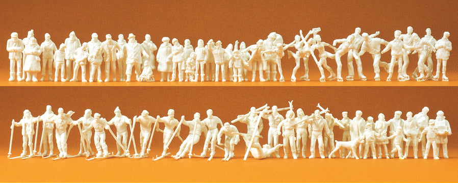 Preiser In the Winter (65) Unpainted Figures PR16347
