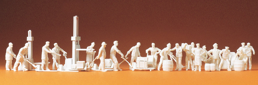 Preiser At the Goods Shed (21) Unpainted Figures PR16348