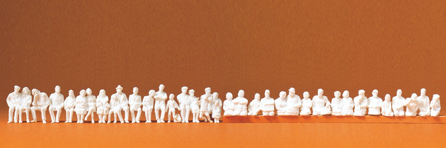 Preiser Bus/Train Seated Passengers (36) Unpainted Figures PR16349