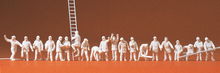 Preiser Firemen (20) Unpainted Figures PR16351