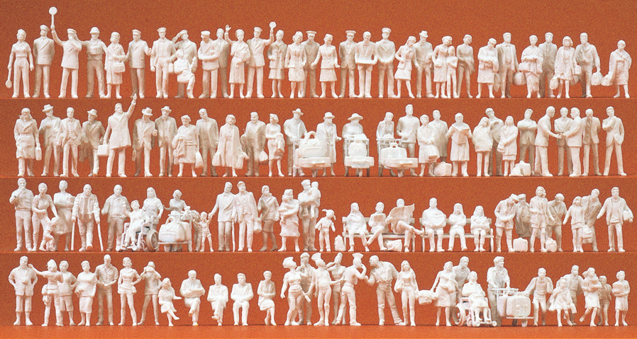 Preiser At the Railway Station (120) Unpainted Figures PR16352