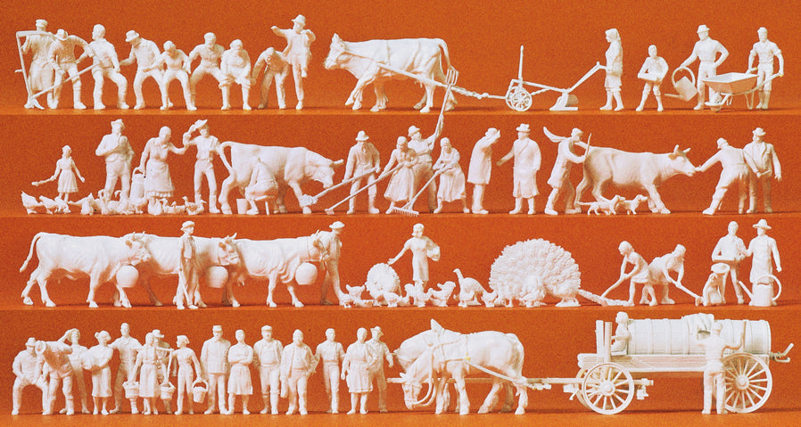 Preiser In the Country (102) Unpainted Figures PR16354