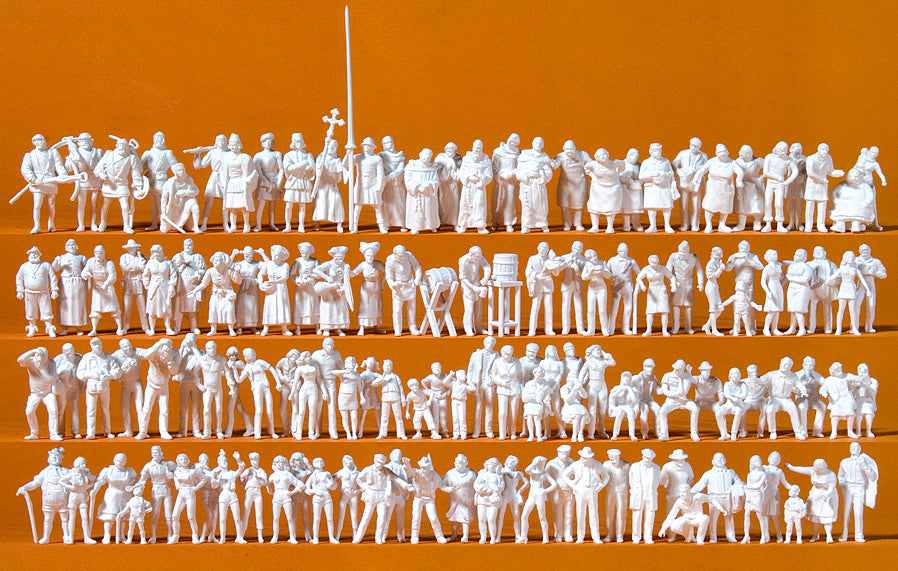 Preiser Medieval Festival (125) Unpainted Figures PR16359