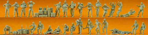 Preiser German Army Paratroopers (30) Kit PR16508