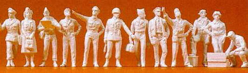 Preiser US Army Air Force 1942-45 Pilots/Ground Crew (12) Kit PR16521