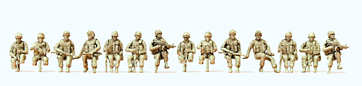 Preiser US Army Modern Drivers/Seated Soldiers (14) Kit PR16564