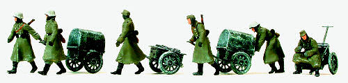 Preiser German Reich 1939-45 Infantry Riflemen/Carts Winter (6) Kit PR16592