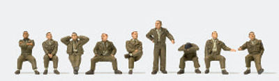 Preiser US Army 1942 Soldiers in Class A Uniform (9) Kit PR16623