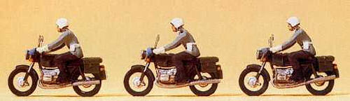 Preiser German Army Military Police Motorcycles (3) Figure Set PR16833