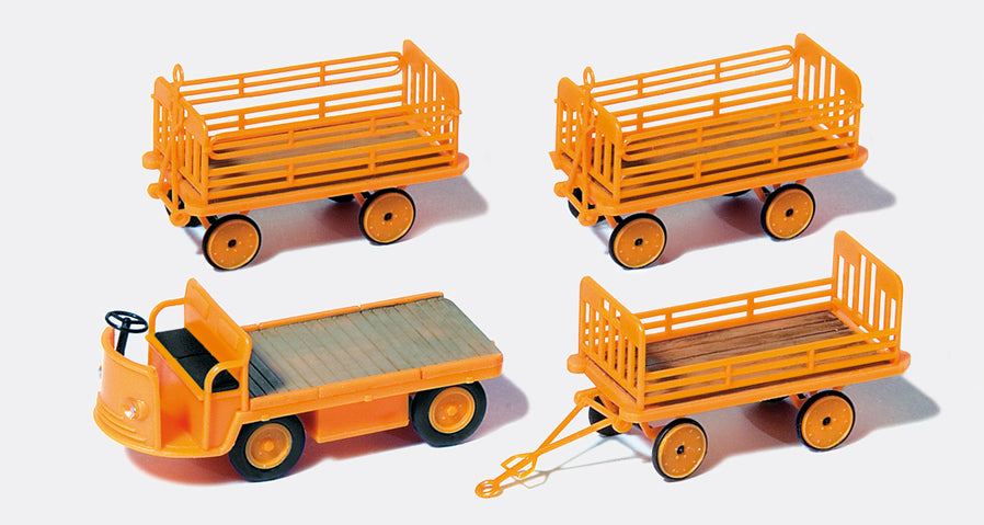 Preiser DB Electric Vehicle and Carts (3) Kit PR17120