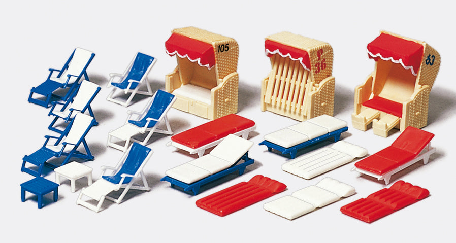 Preiser Beach Furniture Kit PR17308