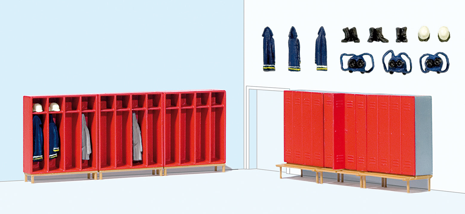 Preiser Firemen's Lockers (6) PR17708