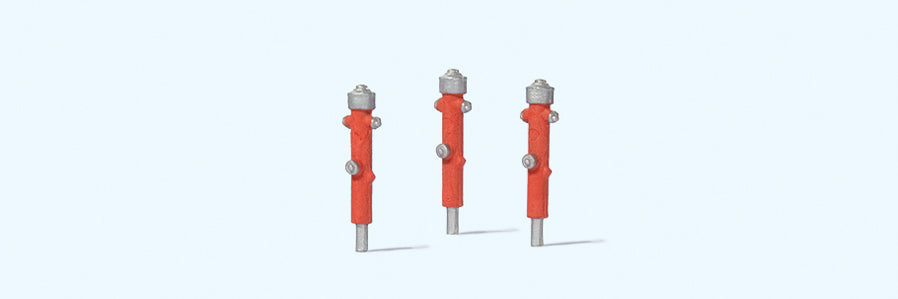 Preiser Fire Hydrants Red (3) PR17714