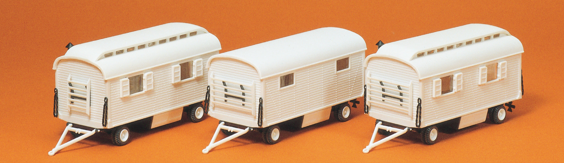 Preiser Circus Caravans (3) Unpainted Kit PR20005