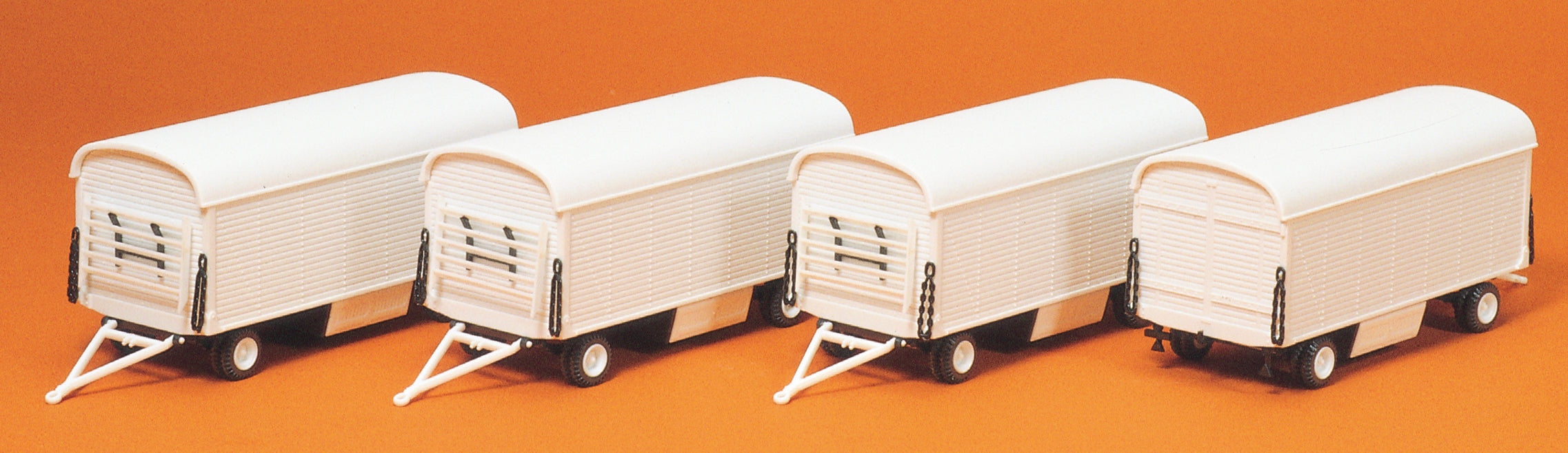 Preiser Circus Equipment Trailers (4) Unpainted Kit PR20006