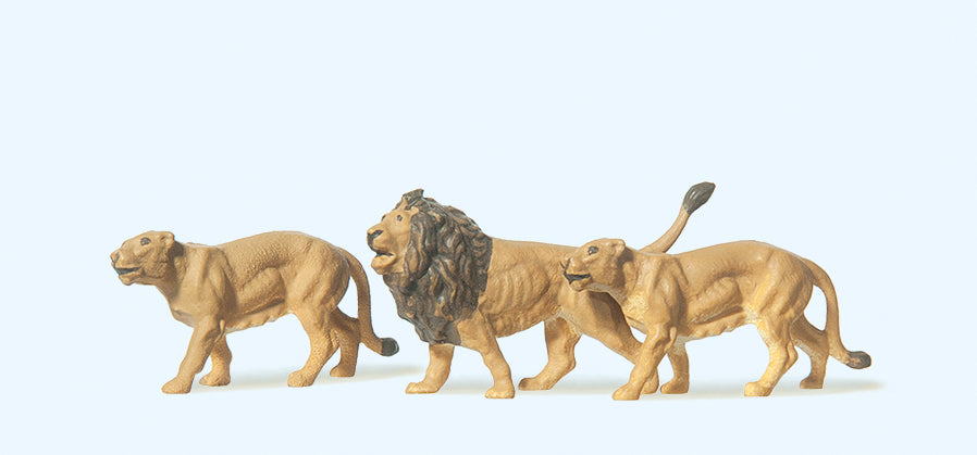 Preiser Circus Lions Walking (3) Figure Set PR20379