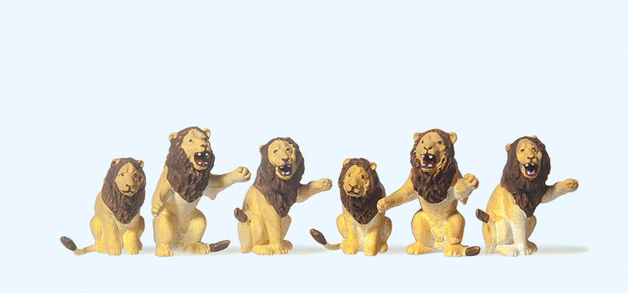 Preiser Circus Lions Seated (6) Figure Set PR20381